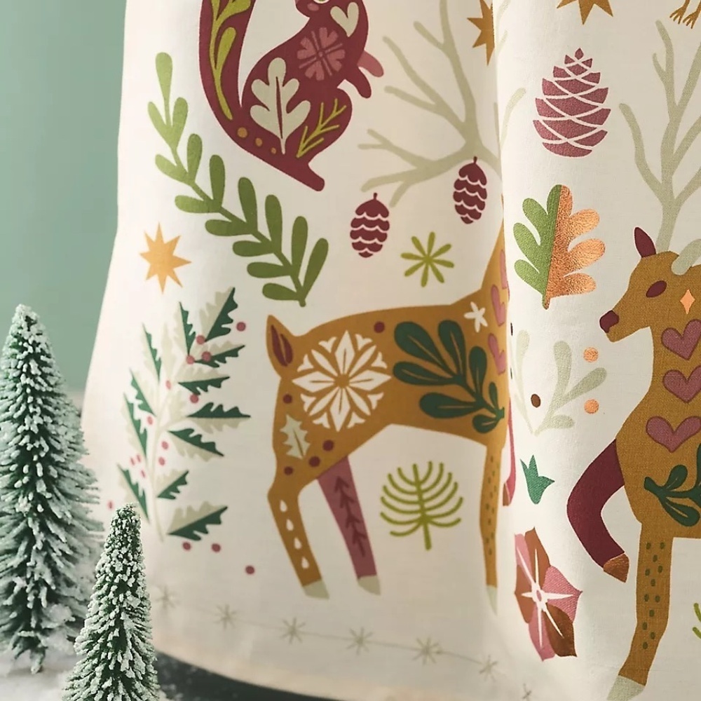 NWT Anthropologie Forest Folk Christmas Dish Towel - Picture 2 of 2